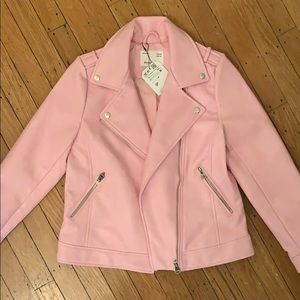 Pink Zara Girls leather jacket!